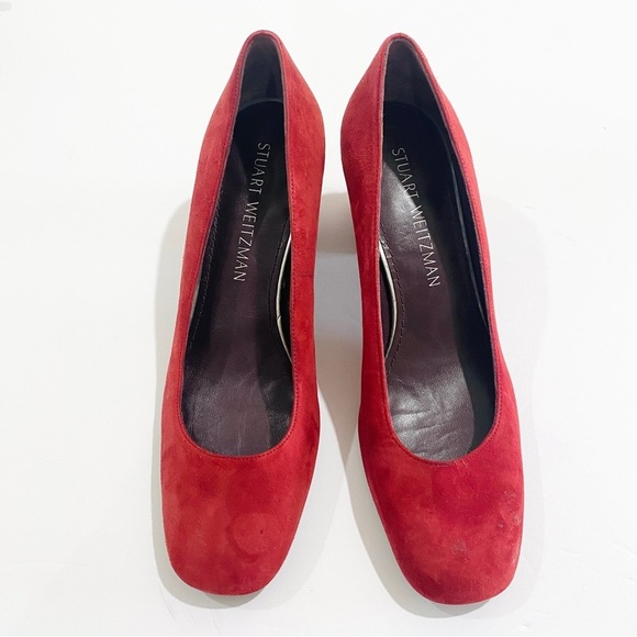 Stuart Weitzman suede red heels - Picture 2 of 7